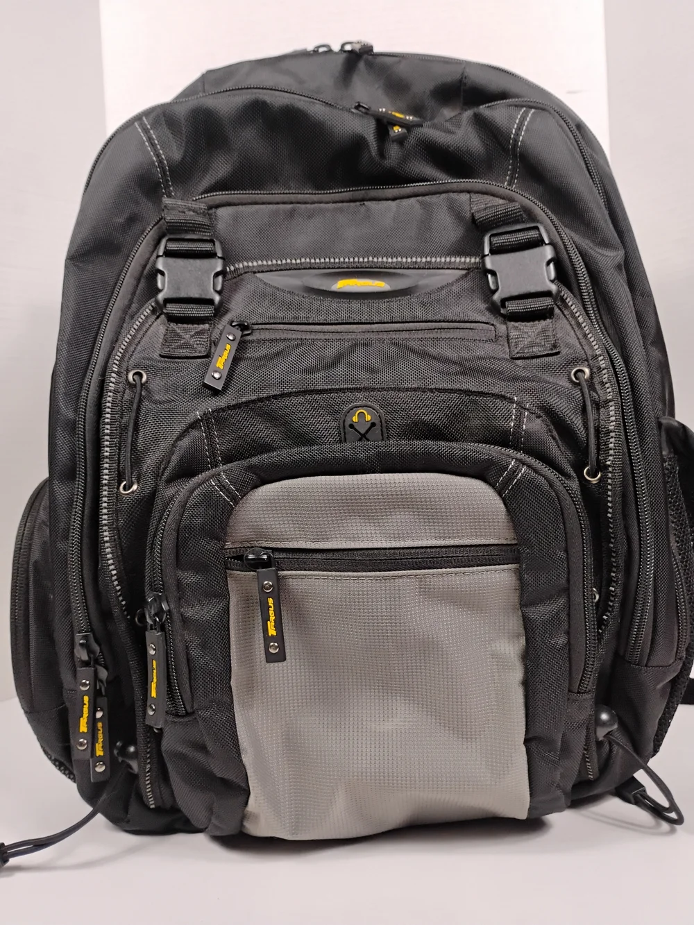 Black and Gray Men's Tech Backpack - Unbranded